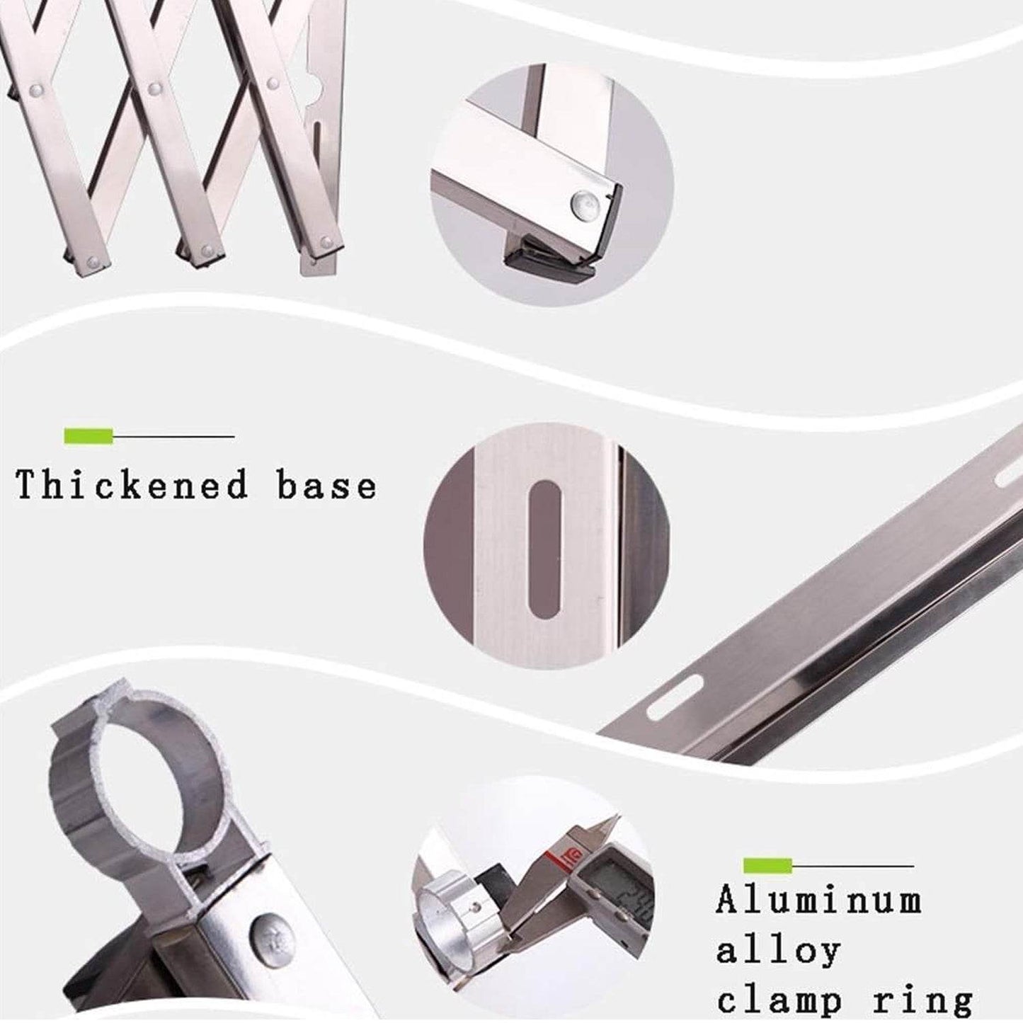 Clothes Rail Rack Clothes Drying Racks, Airer Clothes Drying Rack Wall Mounted Clotheshorse Clothes Airer Washing Cloth Line Extendable Fold Towel Rack Bar for Bathroom Indoor Outdoor - infinityexculsivestore.com
