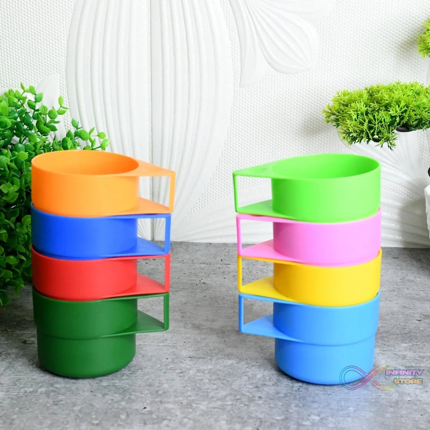 Rainbow Picnic Plastic Pitcher / Jug / Kettle Glass / Cup Set Water Bottle+Cup (9 Pcs Set) - infinityexculsivestore.com