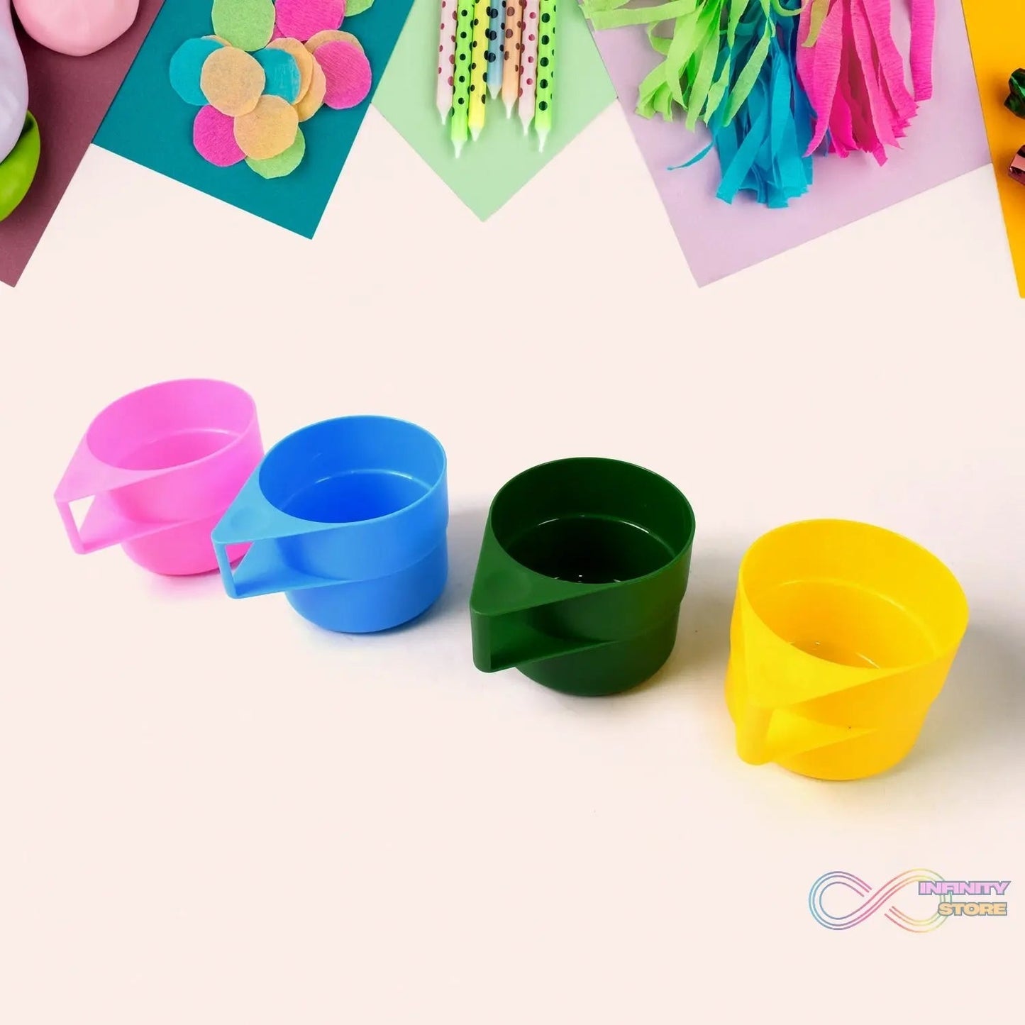 Rainbow Picnic Plastic Pitcher / Jug / Kettle Glass / Cup Set Water Bottle+Cup (9 Pcs Set) - infinityexculsivestore.com