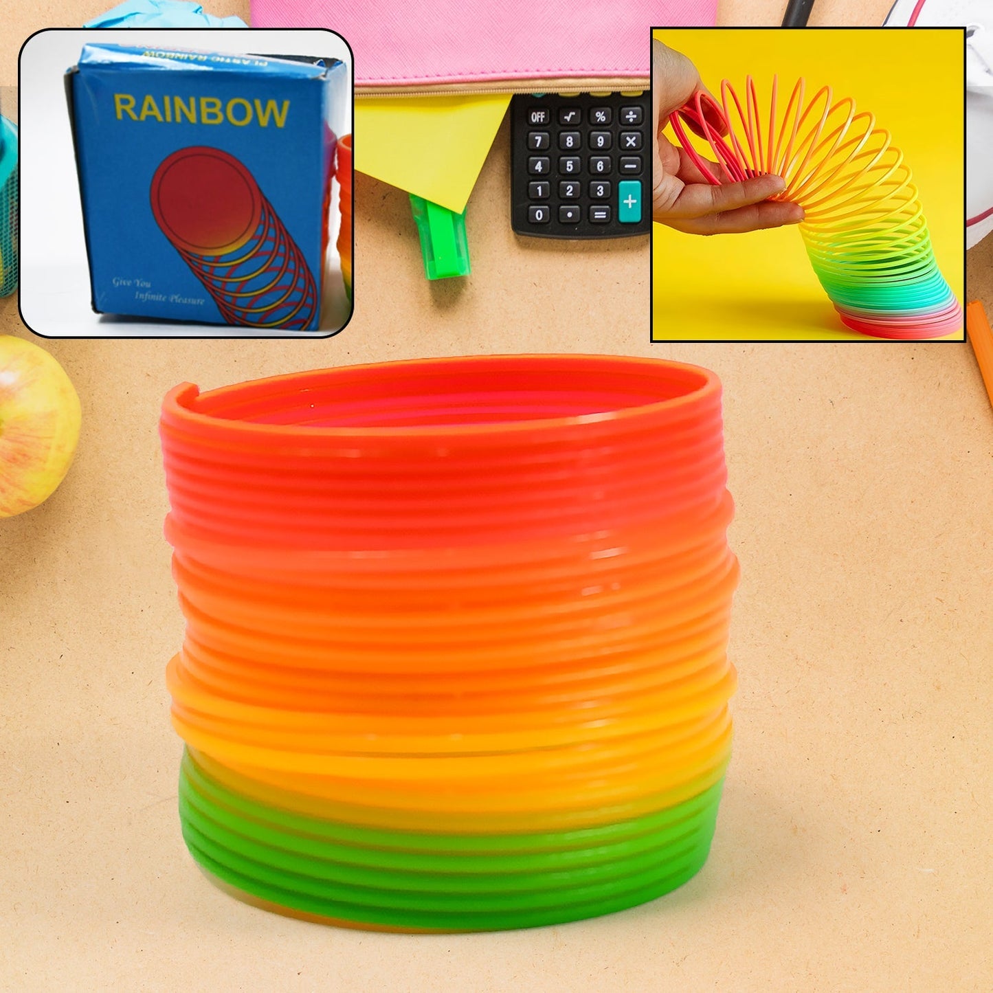 Rainbow Spring, Rainbow Spring Toys, Slinky, Slinky Spring Toy, Toy for Kids, for Kids Adults of All Age Group, for Birthdays, Compact and Portable Easy to Carry (1 Pc) - infinityexculsivestore.com