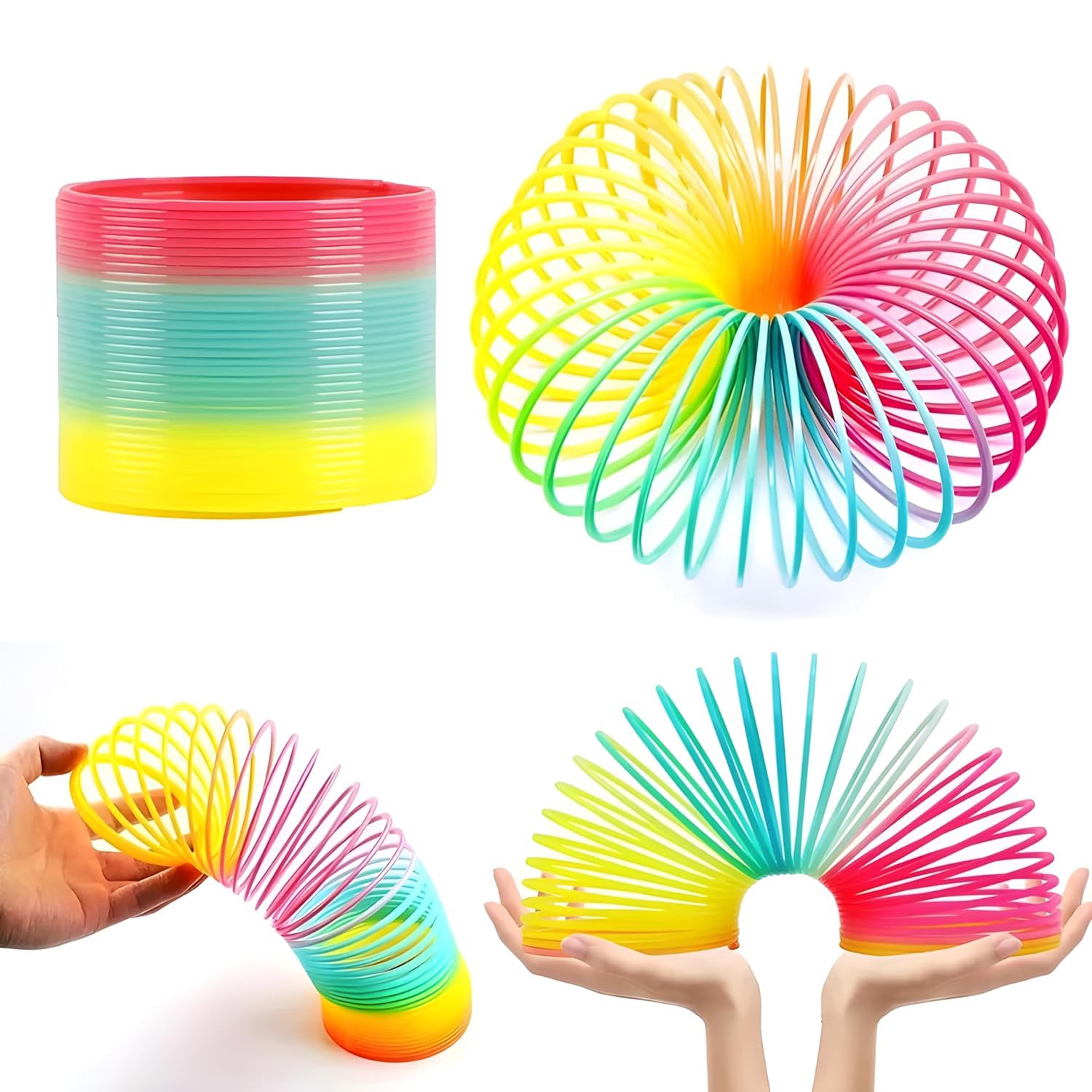 Rainbow Spring, Rainbow Spring Toys, Slinky, Slinky Spring Toy, Toy for Kids, for Kids Adults of All Age Group, for Birthdays, Compact and Portable Easy to Carry (1 Pc) - infinityexculsivestore.com