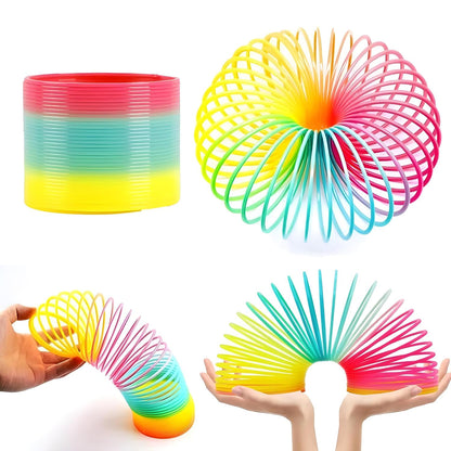 Rainbow Spring, Rainbow Spring Toys, Slinky, Slinky Spring Toy, Toy for Kids, for Kids Adults of All Age Group, for Birthdays, Compact and Portable Easy to Carry (1 Pc) - infinityexculsivestore.com