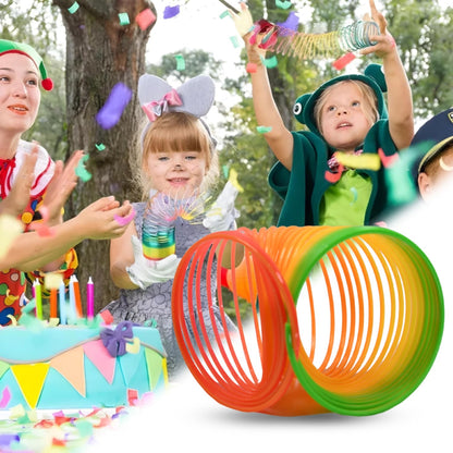 Rainbow Spring, Rainbow Spring Toys, Slinky, Slinky Spring Toy, Toy for Kids, for Kids Adults of All Age Group, for Birthdays, Compact and Portable Easy to Carry (1 Pc) - infinityexculsivestore.com