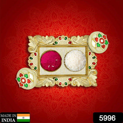 Rakasha Bandhan Special Puja Thali, Kumkum Thali Holder, Pooja Return Gift, Indian Housewarming Gifts, Brother / Bhai / Bhabhi / Sister / Family Rakhi for Rakshabandhan, Diwali - infinityexculsivestore.com