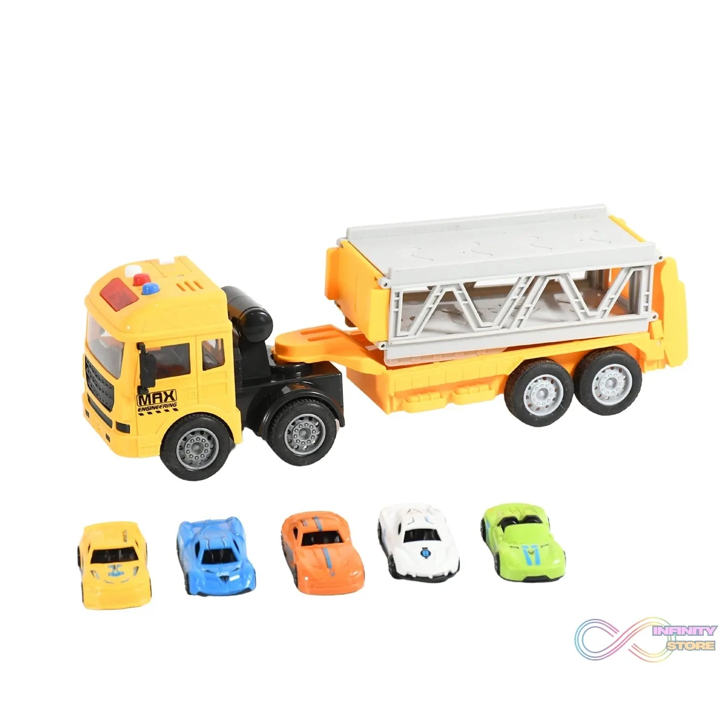 Realistic Long - Haul Toy Vehicle Transport Playset with Lights and Sound - infinityexculsivestore.com