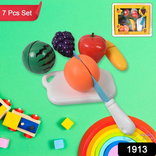 Realistic Sliceable Fruits Cutting Play Toy Set (7 Pcs Set) - infinityexculsivestore.com