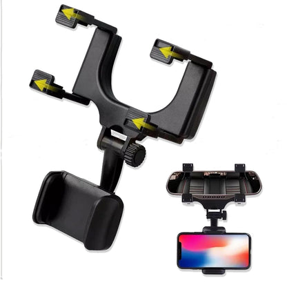 Rear View Mobile Holder Universal Vehicle Rear View Mirror Mobile phone Mount Stand - infinityexculsivestore.com