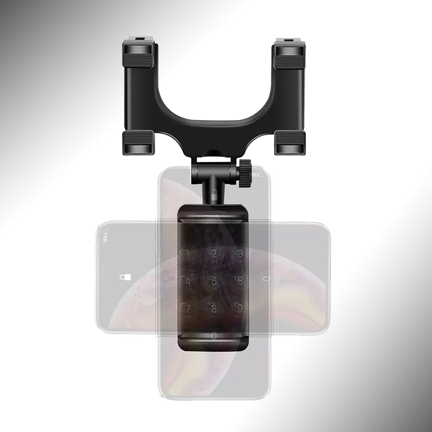 Rear View Mobile Holder Universal Vehicle Rear View Mirror Mobile phone Mount Stand - infinityexculsivestore.com