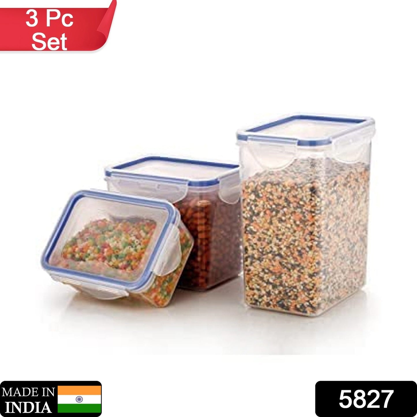 Rectangle Food Storage Containers: Airtight, Leak - Proof Lids (3 - Pack, Clear ABS) - infinityexculsivestore.com