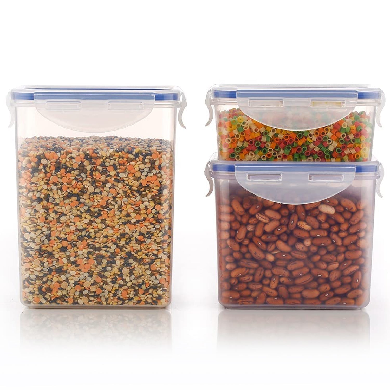 Rectangle Food Storage Containers: Airtight, Leak - Proof Lids (3 - Pack, Clear ABS) - infinityexculsivestore.com