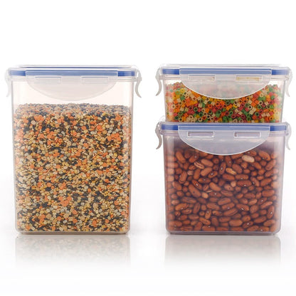 Rectangle Food Storage Containers: Airtight, Leak - Proof Lids (3 - Pack, Clear ABS) - infinityexculsivestore.com