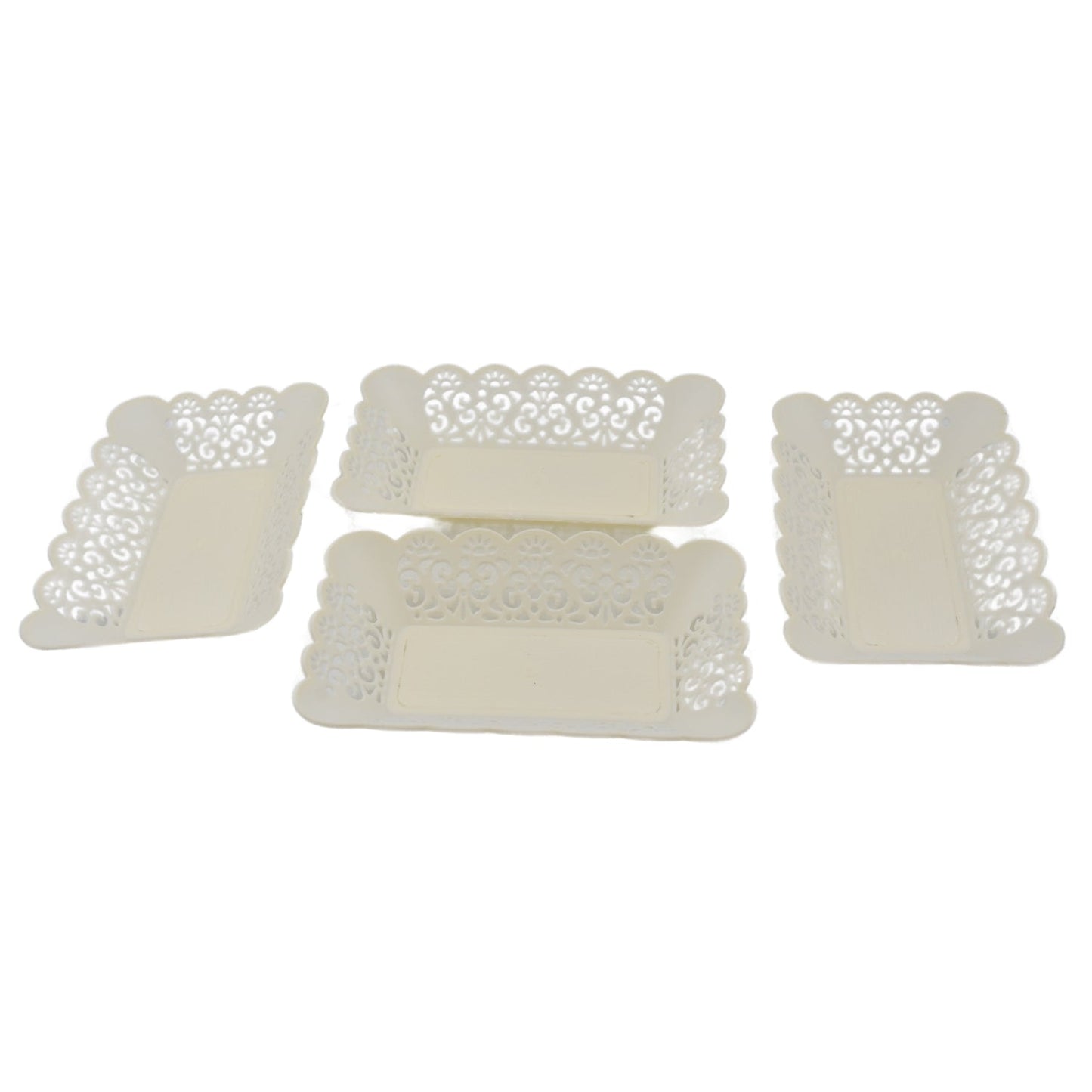 Rectangle Plastic Dinner Plate Snacks / Breakfast, Restaurant Serving Trays Home School Coffee Hotel Kitchen Office (8 Pcs Set) - infinityexculsivestore.com
