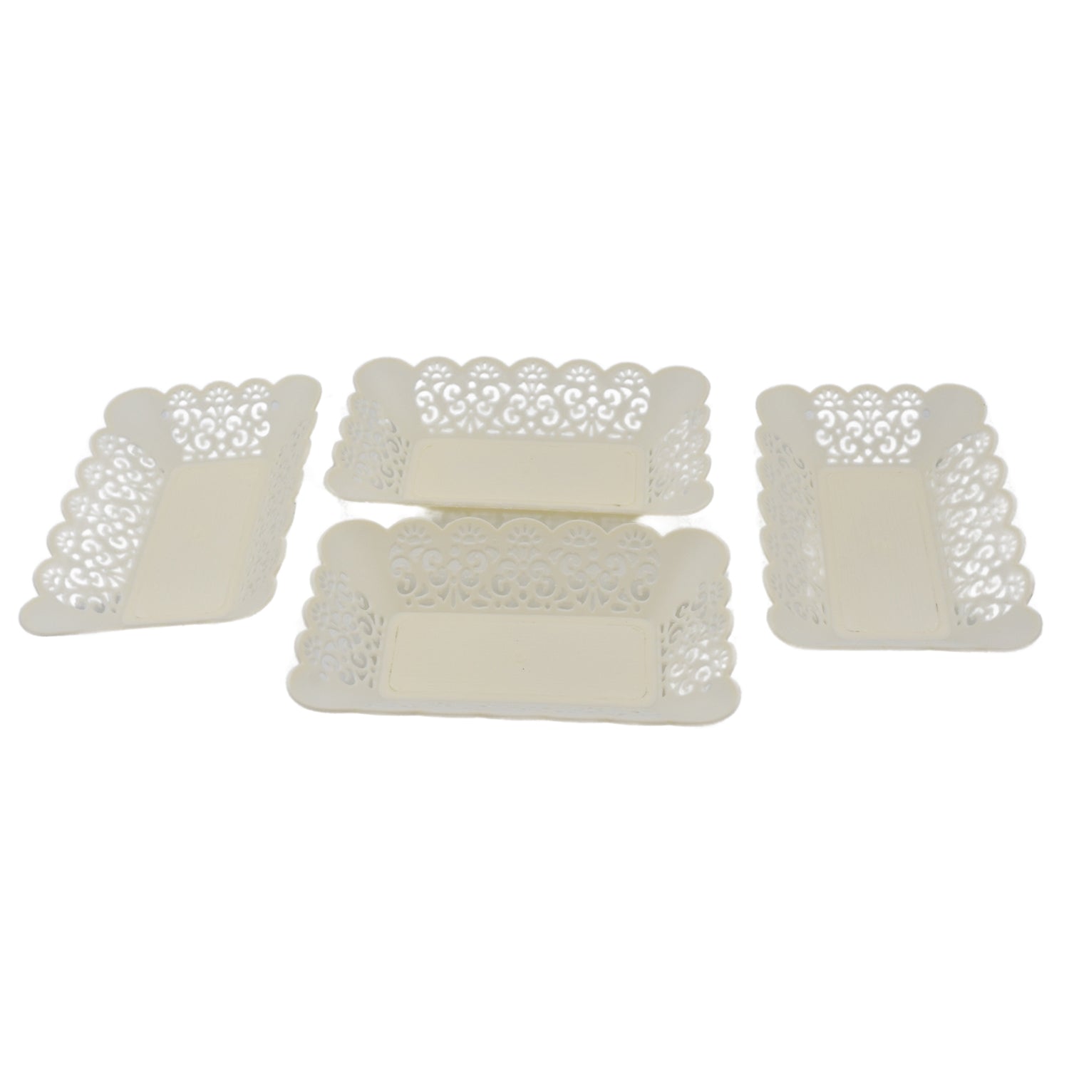 Rectangle Plastic Dinner Plate Snacks / Breakfast, Restaurant Serving Trays Home School Coffee Hotel Kitchen Office (8 Pcs Set) - infinityexculsivestore.com