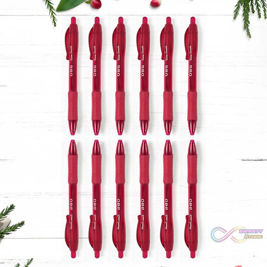 Red Colour Gel Pen Set, Set of 12 Pcs - infinityexculsivestore.com