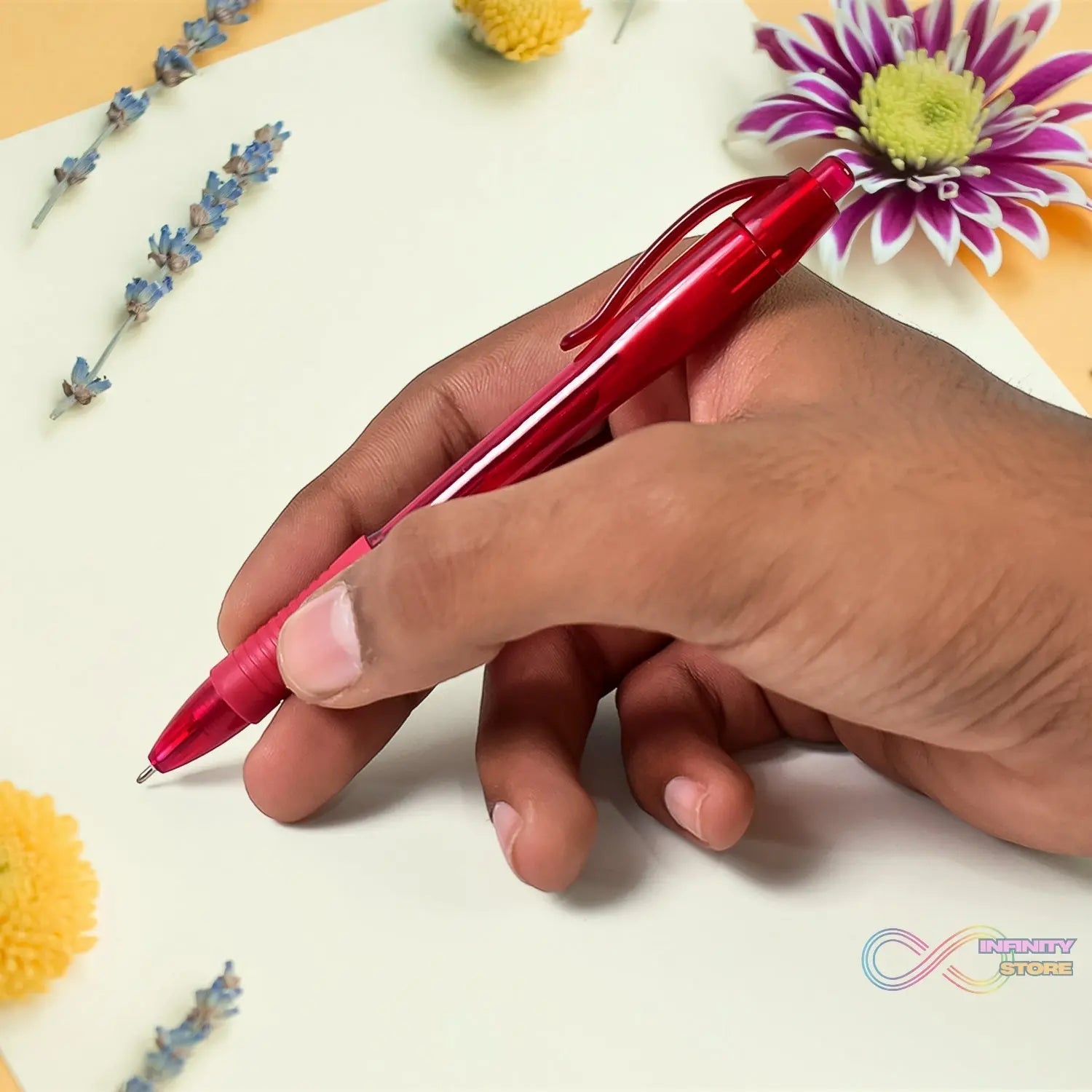 Red Colour Gel Pen Set, Set of 12 Pcs - infinityexculsivestore.com