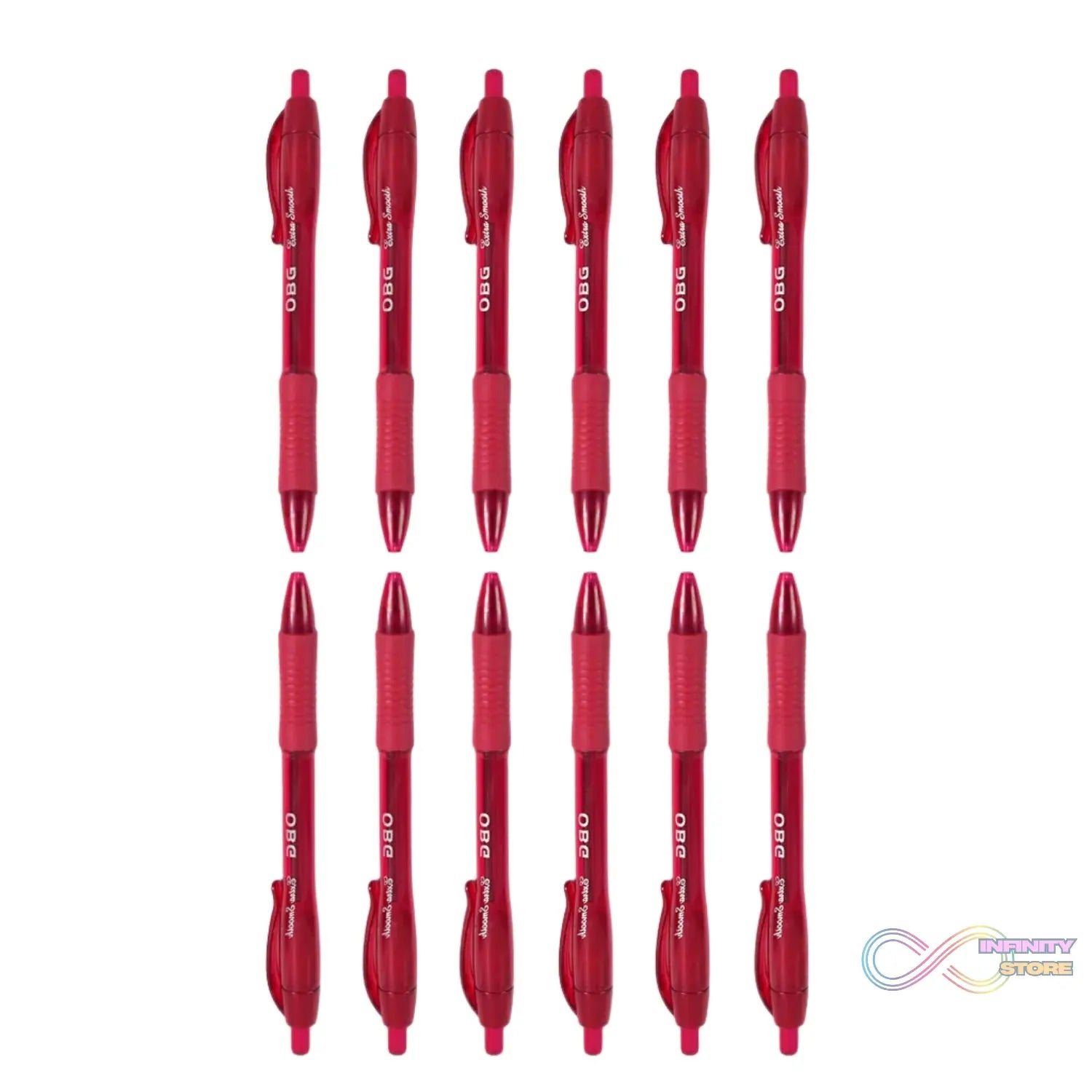 Red Colour Gel Pen Set, Set of 12 Pcs - infinityexculsivestore.com