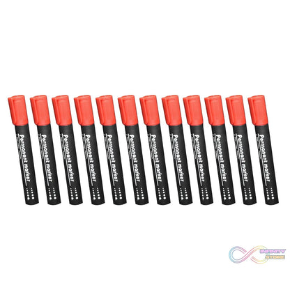 Red permanent marker for whiteboards in pack of 12