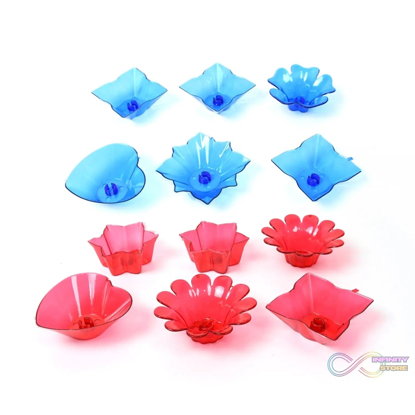 Reflection Diya Combo Plastic Candle Cup with Multi Shape (12 Pcs Set) - infinityexculsivestore.com
