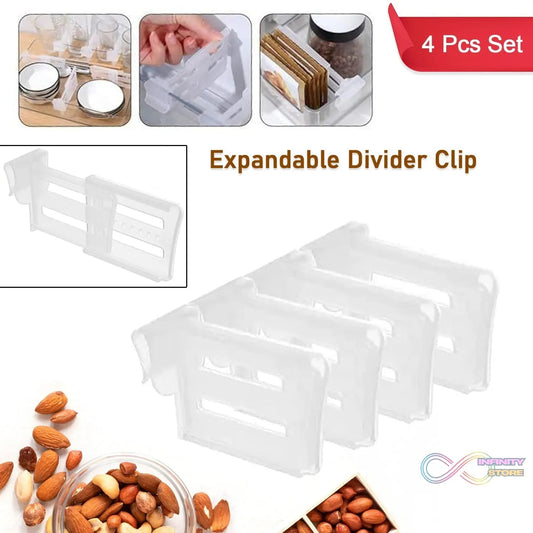 Refrigerator Internal Drawer Shelf Divider Clip (4 Pcs Set) - infinityexculsivestore.com