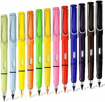 2In1 Everlasting Pencil Replaceable Head With Eraser, Inkless Pencils Eternal, Infinite Pencil, Portable Everlasting Pencil Reusable Erasable, Magic Pencils for Kids Painting Stationary (12 Pcs Set) - infinityexculsivestore.com