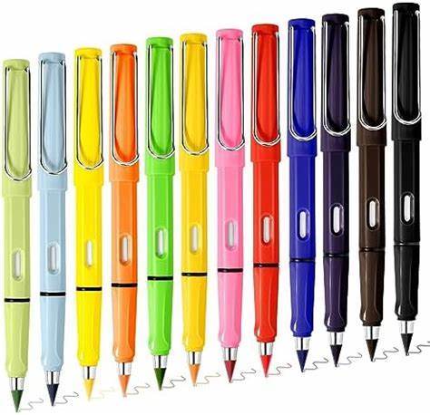 2In1 Everlasting Pencil Replaceable Head With Eraser, Inkless Pencils Eternal, Infinite Pencil, Portable Everlasting Pencil Reusable Erasable, Magic Pencils for Kids Painting Stationary (12 Pcs Set) - infinityexculsivestore.com