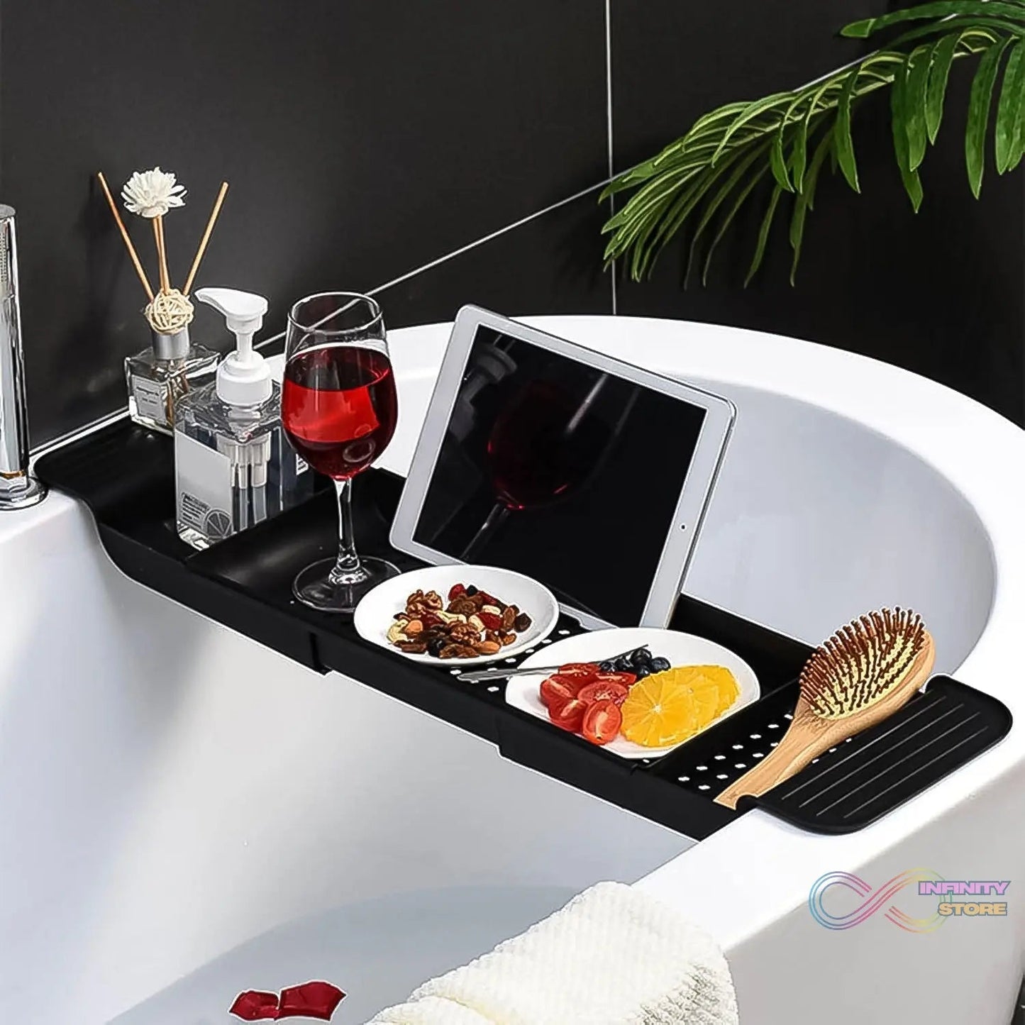 Retractable Bath Caddy, Retractable Bathtub (78 Cm Long Adjust / 1 Pc / With Brown Box) - infinityexculsivestore.com
