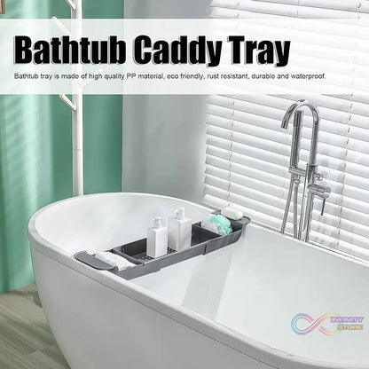 Retractable Bath Caddy, Retractable Bathtub (78 Cm Long Adjust / 1 Pc / With White Box) - infinityexculsivestore.com