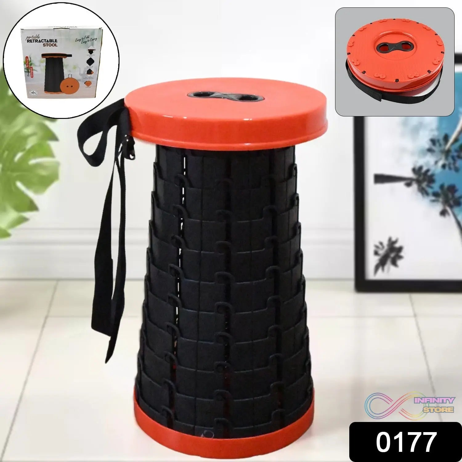 Retractable Folding Stools (1 Pc) - infinityexculsivestore.com