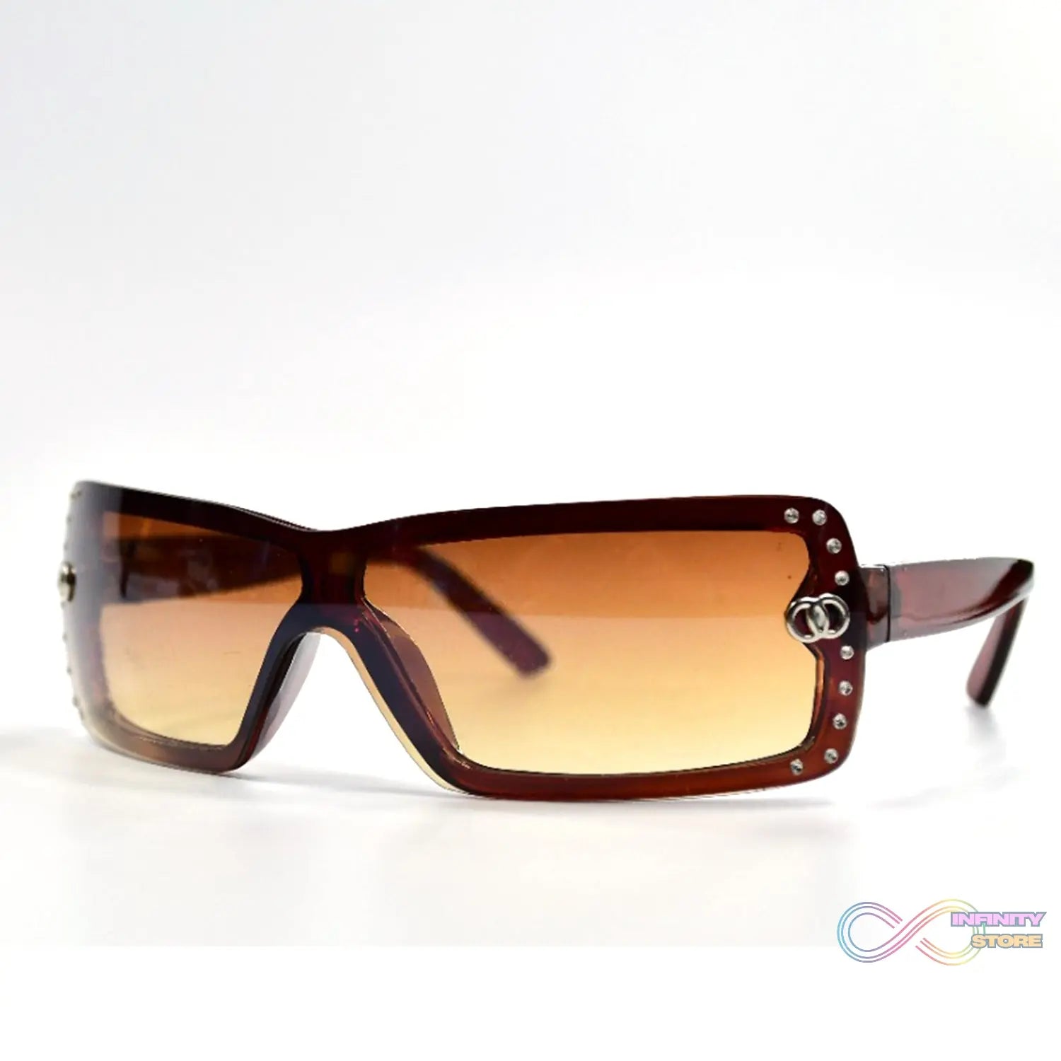 Close-up of vintage sunglasses with metal frame