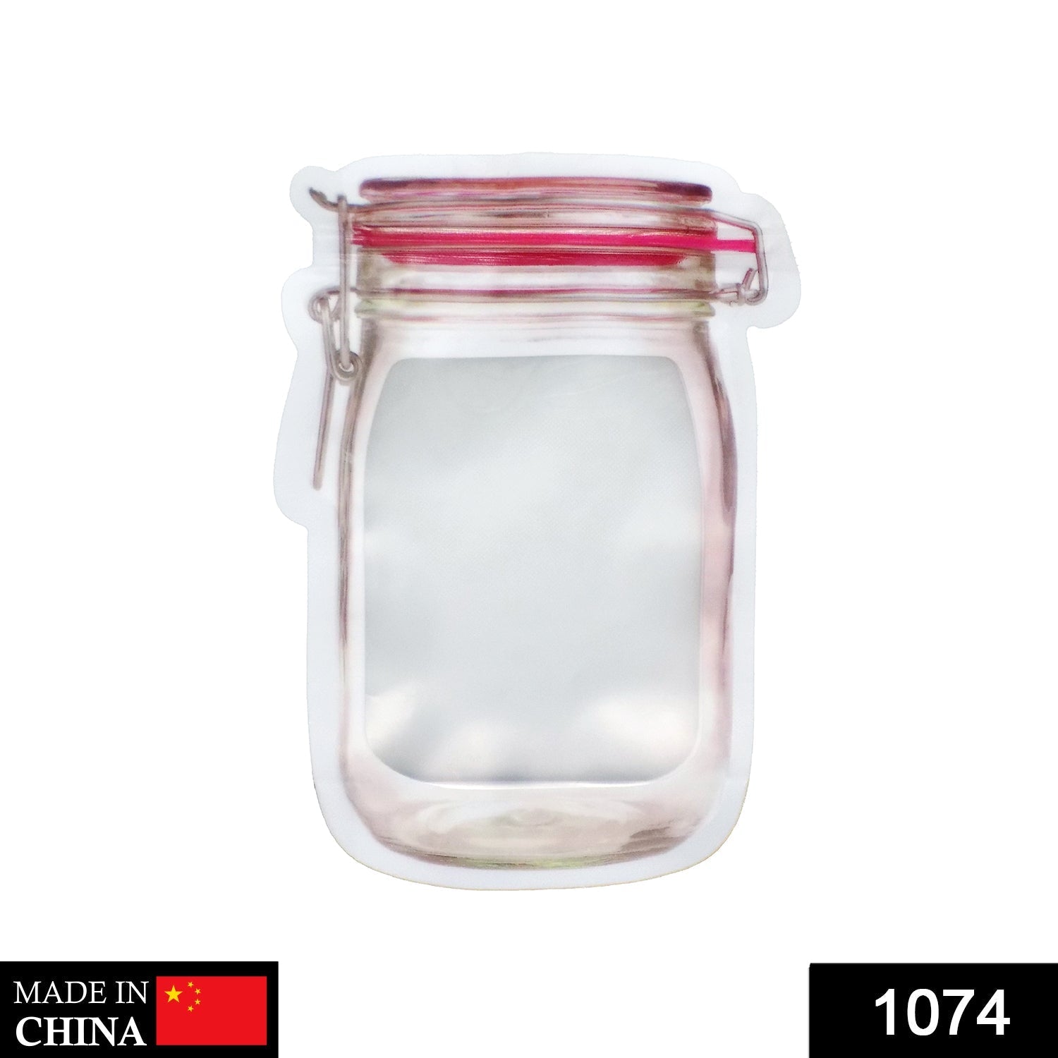 Reusable Airtight Seal Plastic Food Storage Mason Jar Zipper (500ml) - infinityexculsivestore.com