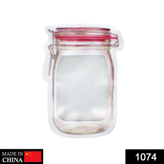 Reusable Airtight Seal Plastic Food Storage Mason Jar Zipper (500ml) - infinityexculsivestore.com