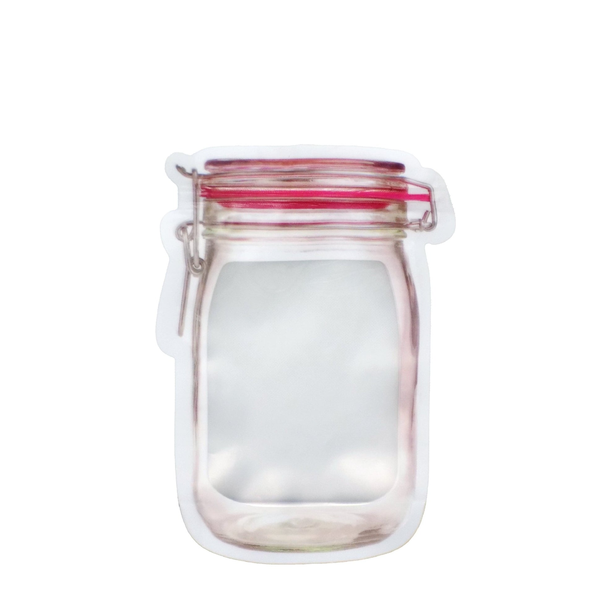 Reusable Airtight Seal Plastic Food Storage Mason Jar Zipper (500ml) - infinityexculsivestore.com