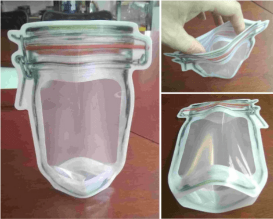 Reusable Airtight Seal Plastic Food Storage Mason Jar Zipper (500ml) - infinityexculsivestore.com