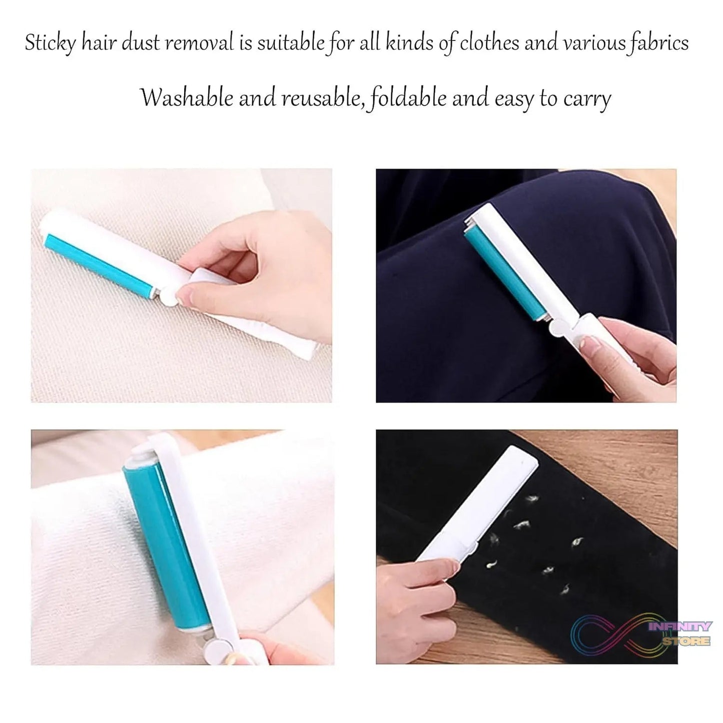 Reusable Lint Roller - Animal Hair Remover (1 Pc / Mix Color) - infinityexculsivestore.com