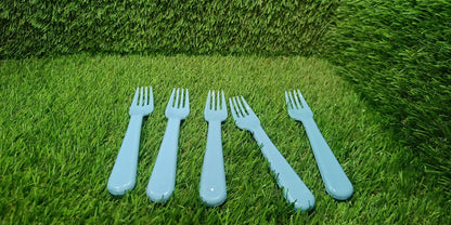 Reusable Premium Heavy Weight Plastic Forks, Party Supplies, One Size, plastic 5pc Serving Fork Set for kitchen, Travel, Home (5pc) - infinityexculsivestore.com