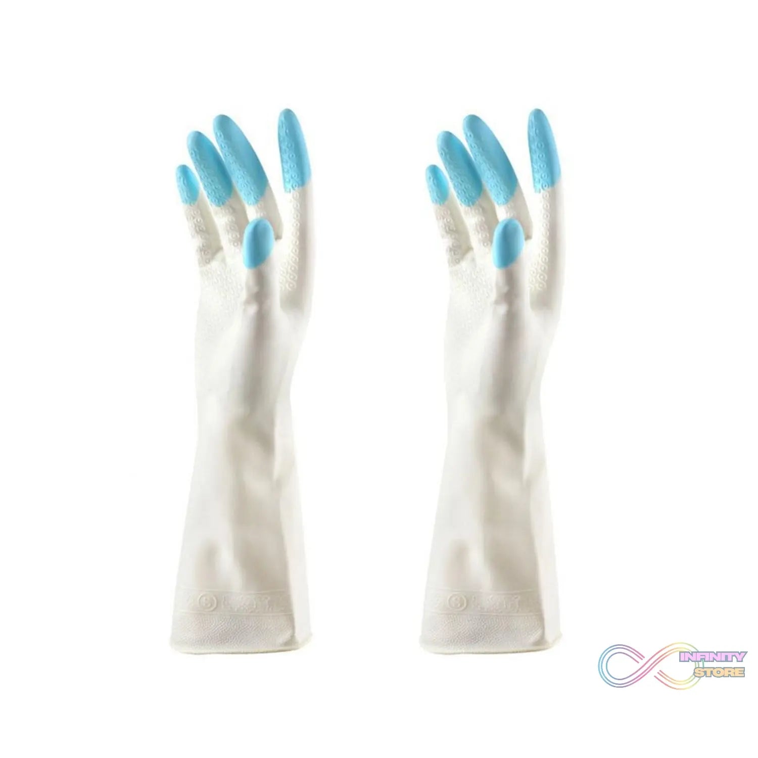 Reusable PVC cleaning gloves, elbow-length, suitable for all household chores.