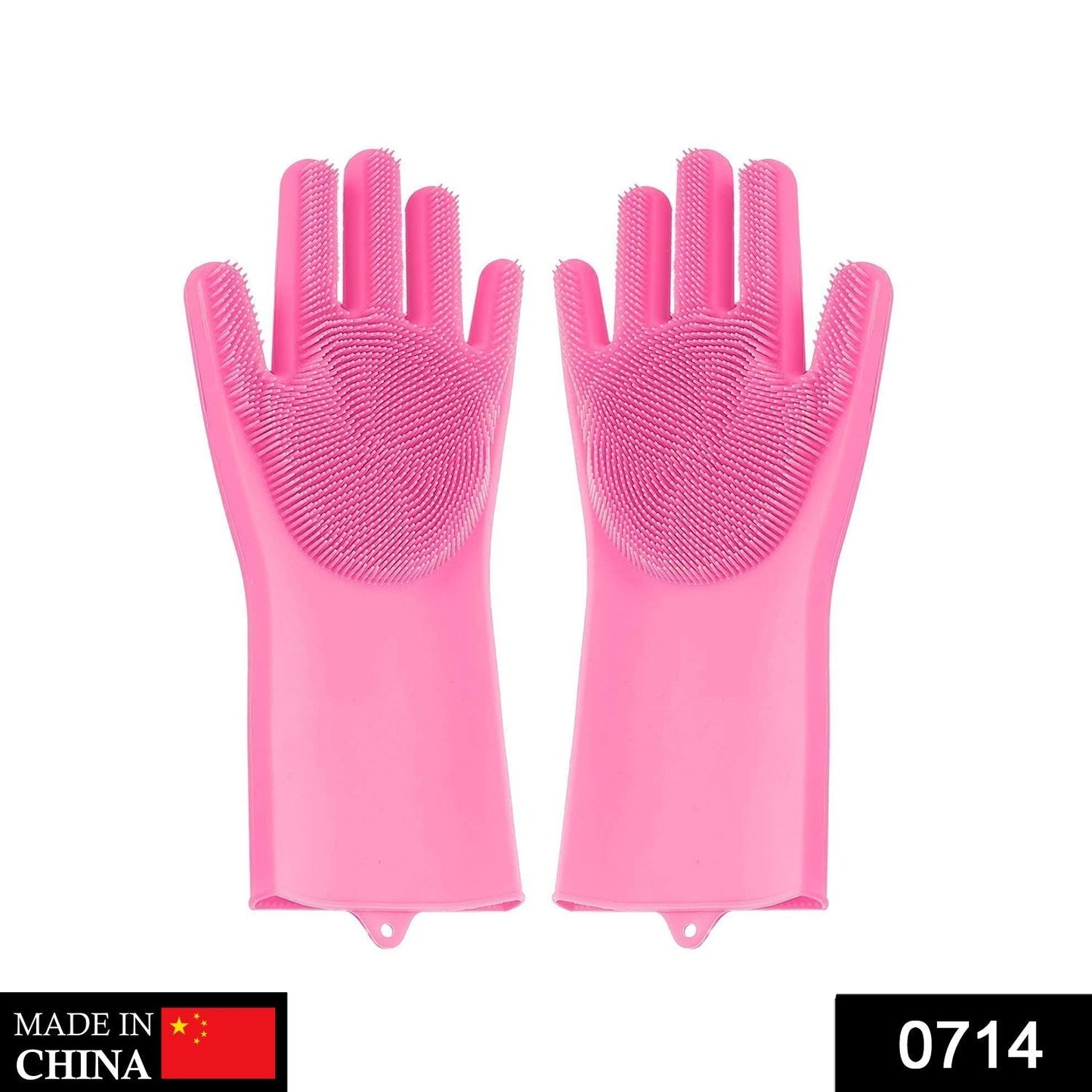 Reusable Silicone Cleaning Brush Scrubber Gloves (Multicolor) - infinityexculsivestore.com