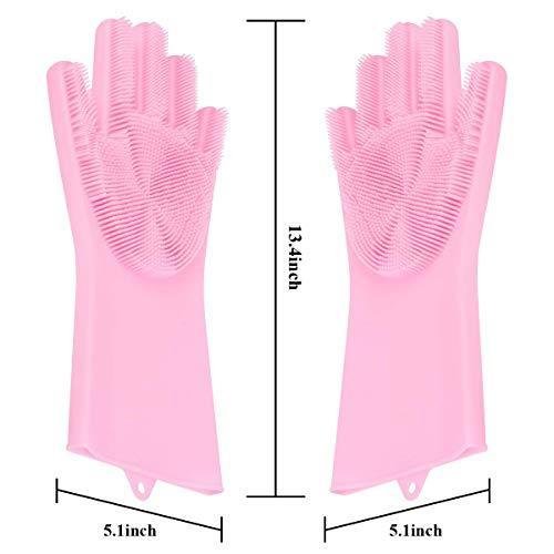 Reusable Silicone Cleaning Brush Scrubber Gloves (Multicolor) - infinityexculsivestore.com