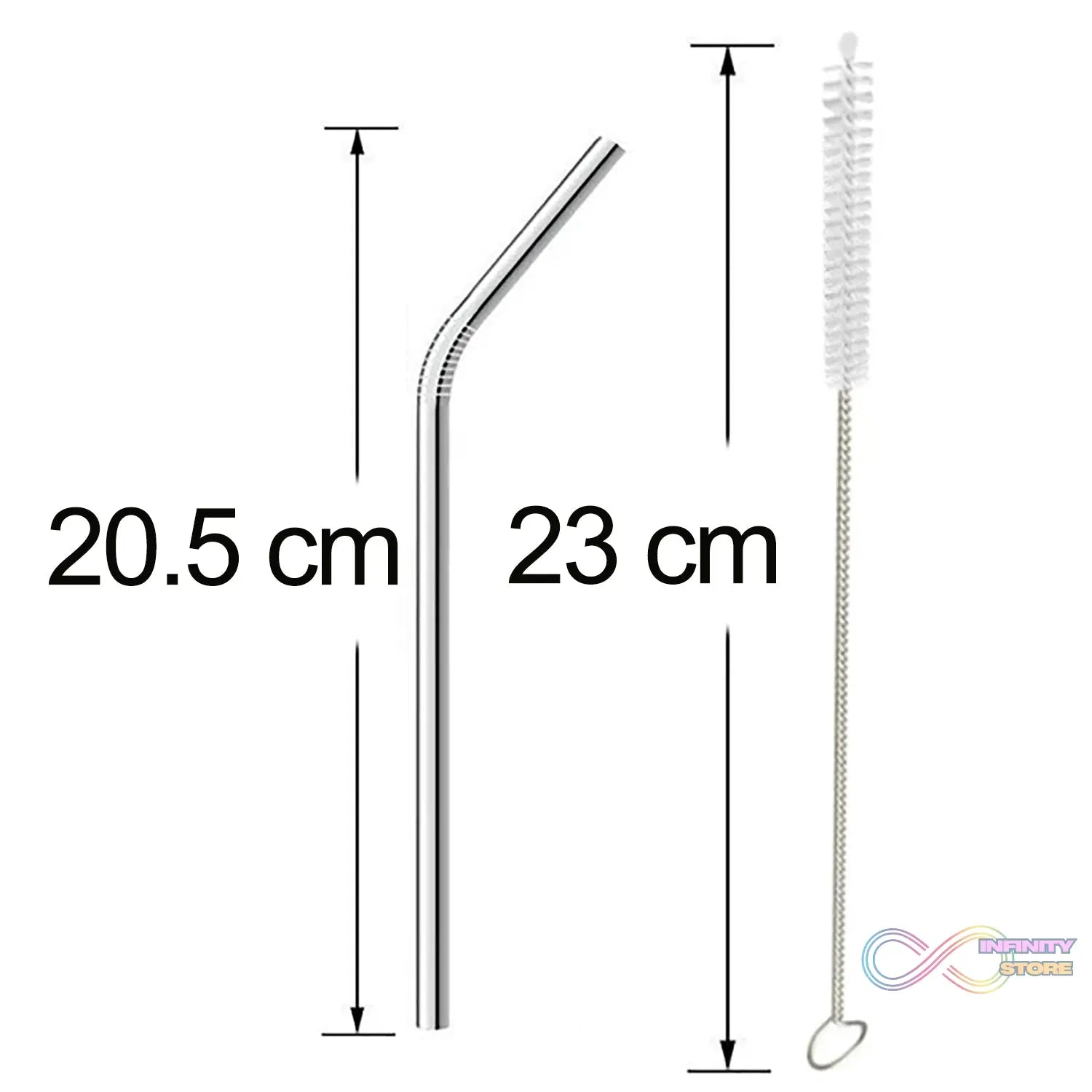 Reusable Stainless Steel Drinking Straws Bent (4 Bent Straws, 1 Brush) - infinityexculsivestore.com
