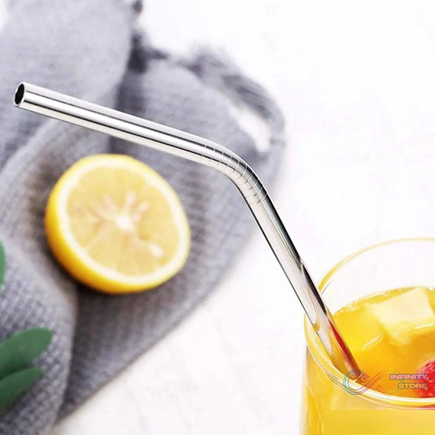 Reusable Stainless Steel Drinking Straws Bent (4 Bent Straws, 1 Brush) - infinityexculsivestore.com