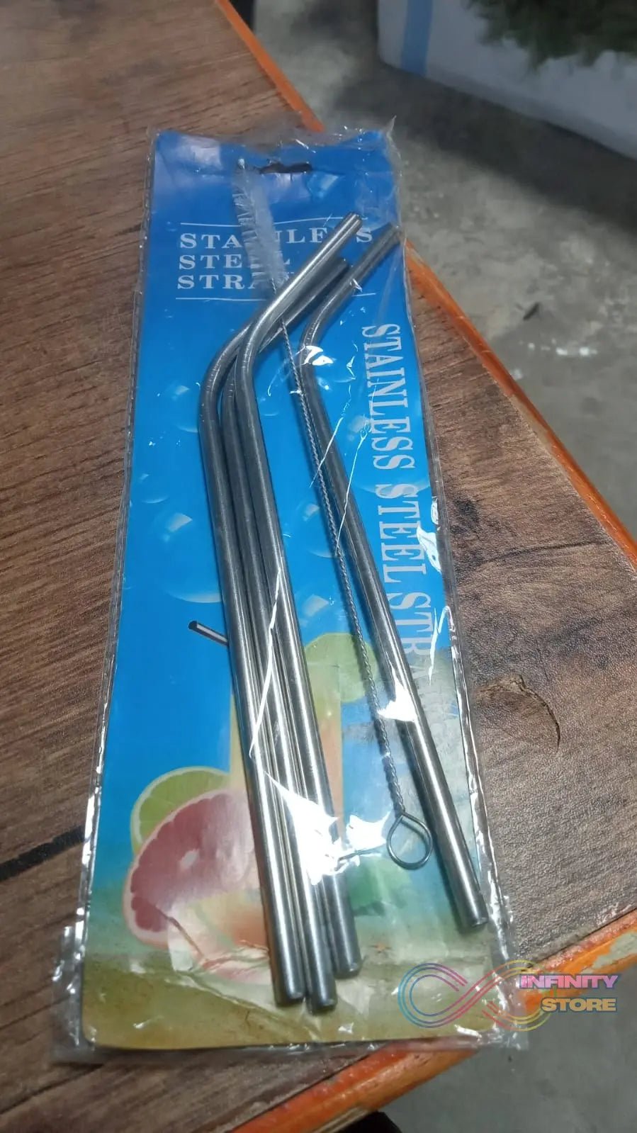 Reusable Stainless Steel Drinking Straws Bent (4 Bent Straws, 1 Brush) - infinityexculsivestore.com