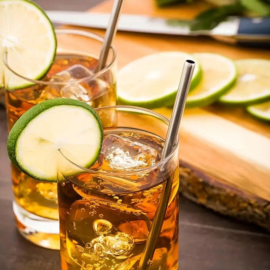 Reusable Stainless Steel Straw with cleaning Brush Long Drinking Straws for Coffee Tumbler Travel Mug Cup, Dishwasher Safe for Toddlers & Kids (5 Pcs Set) - infinityexculsivestore.com