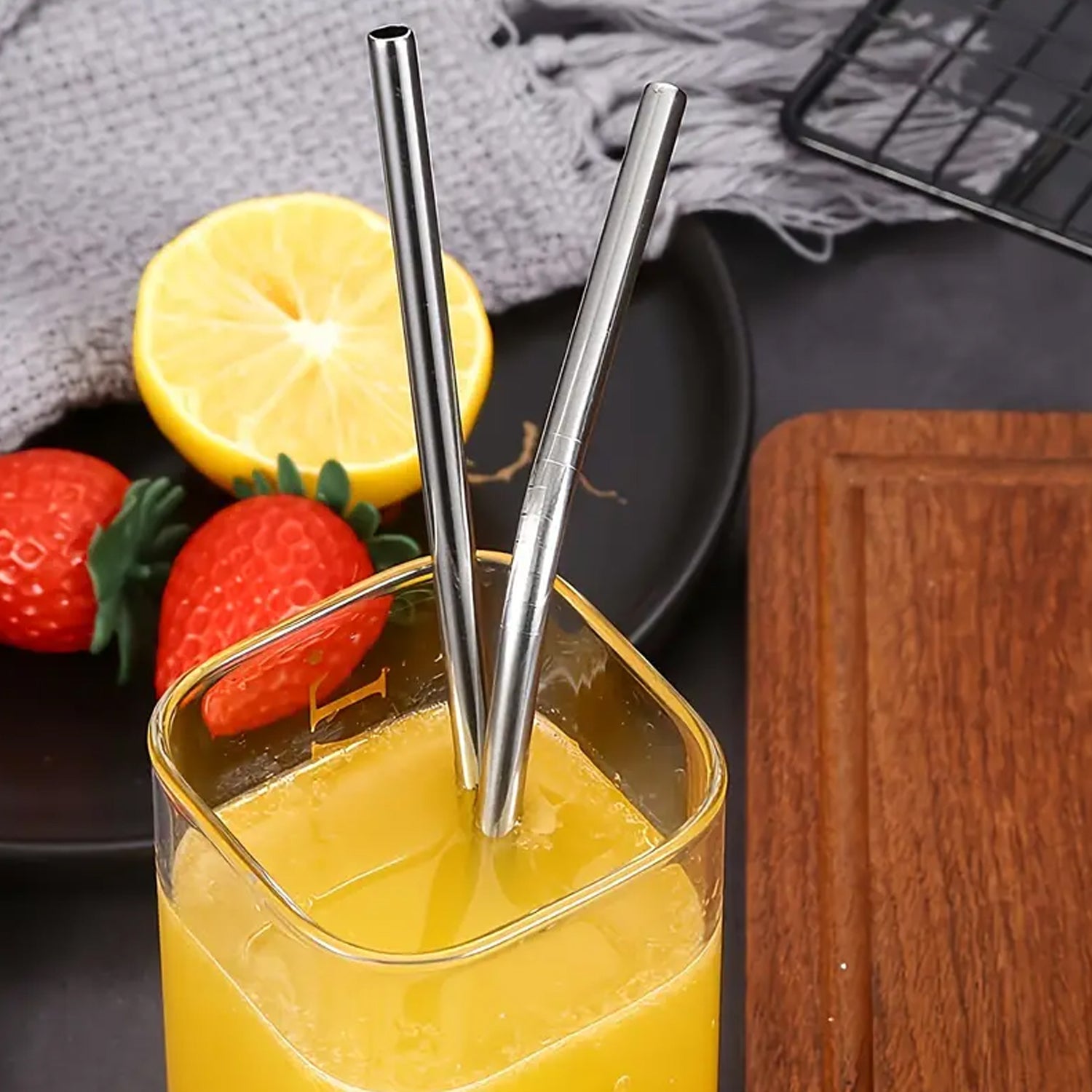 Reusable Stainless Steel Straw with cleaning Brush Long Drinking Straws for Coffee Tumbler Travel Mug Cup, Dishwasher Safe for Toddlers & Kids (5 Pcs Set) - infinityexculsivestore.com