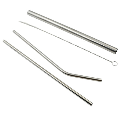 Reusable Stainless Steel Straws with Travel Case Cleaning Brush Eco Friendly Extra Long Metal Straws Drinking Set of 4 (2 Straight straws, 1 Bent straws, 1 Brush) - infinityexculsivestore.com