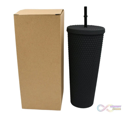 Reusable Studded Tumbler with Straw & Leak Proof Lid (1 Pc, Mix Colors) - infinityexculsivestore.com