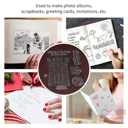 Reusable Transparent Rubber Stamp for Paper Crafts (Mix Design / 1 Sheet) - infinityexculsivestore.com