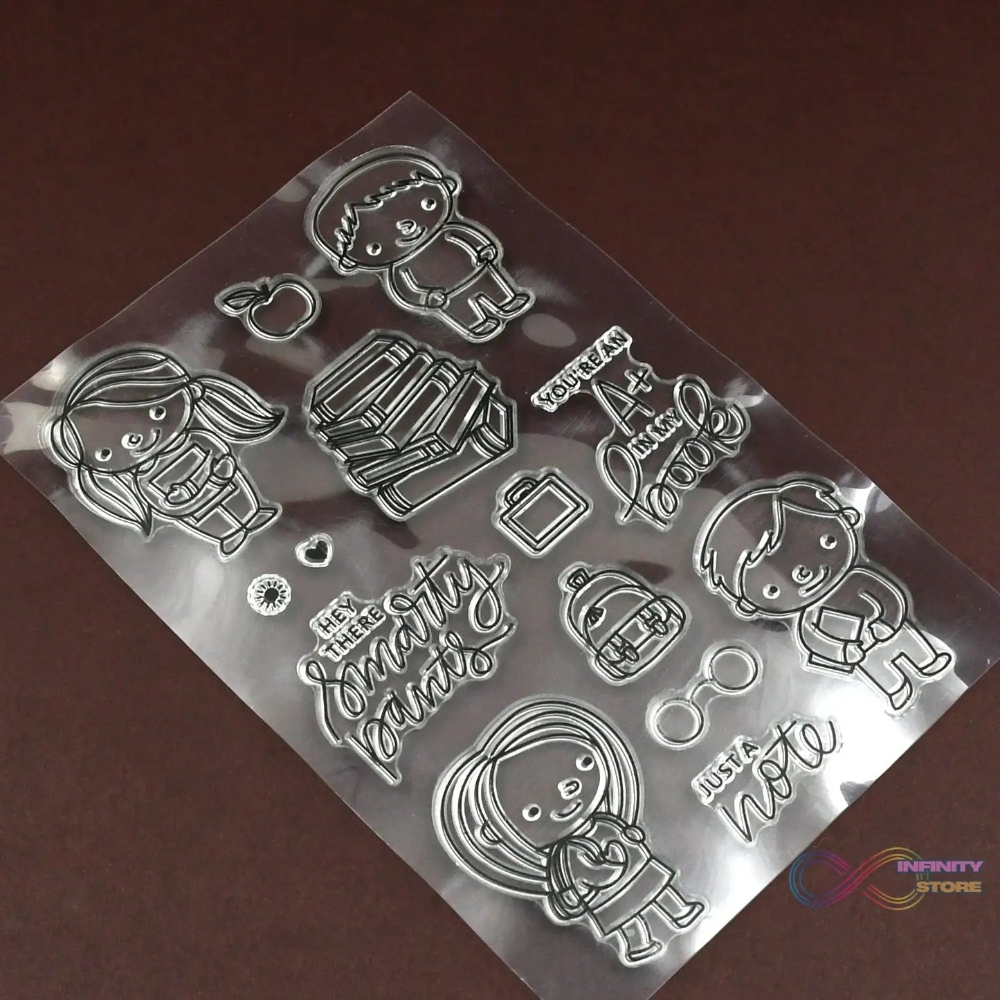 Reusable Transparent Rubber Stamp for Paper Crafts (Mix Design / 1 Sheet) - infinityexculsivestore.com