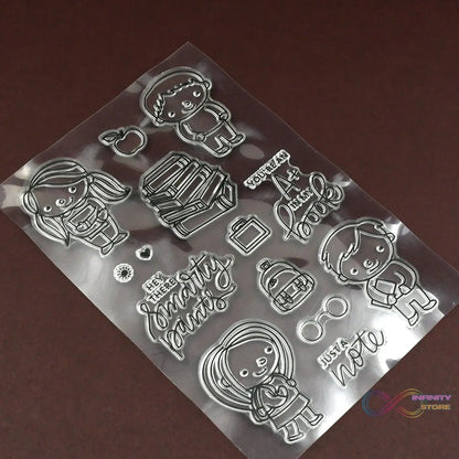 Reusable Transparent Rubber Stamp for Paper Crafts (Mix Design / 1 Sheet) - infinityexculsivestore.com