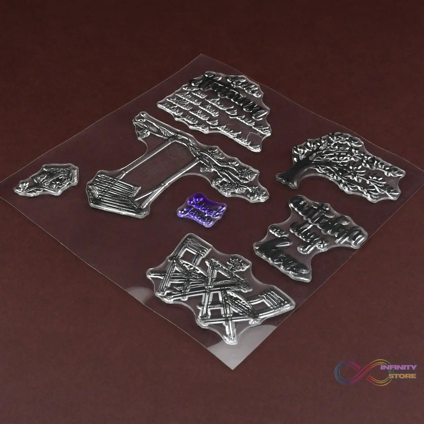 Reusable Transparent Rubber Stamp for Paper Crafts (Mix Design / 1 Sheet) - infinityexculsivestore.com