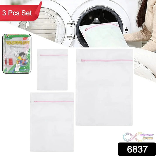 Reusable and Durable Zip Mesh Laundry Bag 3 Different Size (3 Pcs Set) - infinityexculsivestore.com